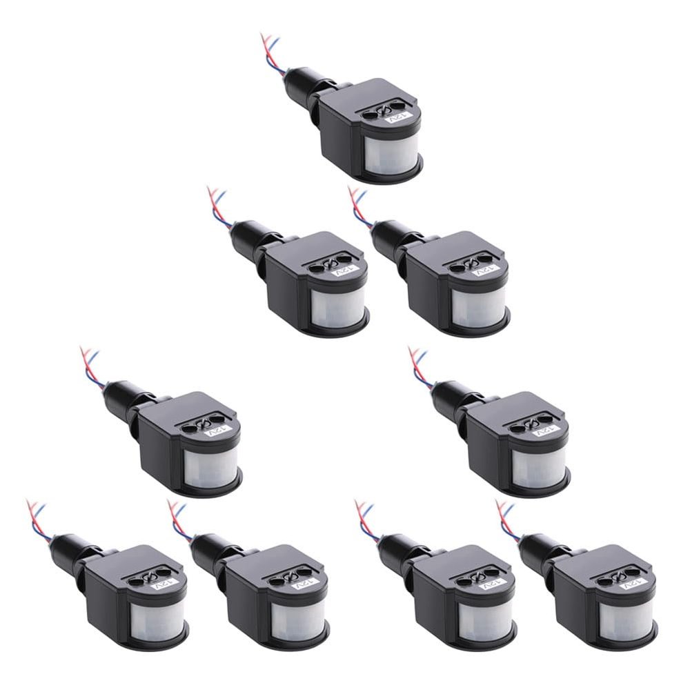 Wuden 9 Pcs Black Motion Detectors Motion Sensor Light Switch Outdoor Pir Direct Current 12V Motion Sensor Pir Sensor