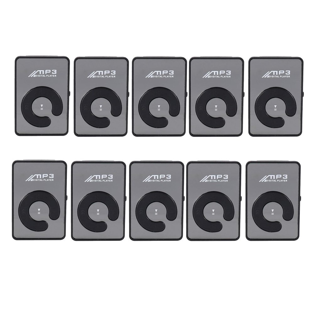 Wuden 10X Mini Mirror Clip USB Digital Mp3 Music Player Support 8GB SD TF Card Black
