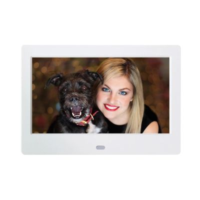 7inch HD LED Digital Photo Frame MP3 MP4 Movie Player Support USB/MMC/SD/MS Card 800 * 480 Smart Digital Picture Photo Frame Clearer (White)