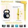 Classroom Headphones Bulk 10 Pack - Kids Headphones for School K-12 Student, 93dB Volume Limited On-Ear Wired Headset with Microphone, Durable 3.5mm Jack for Class Set Library Computer (Mixed Color) view 4