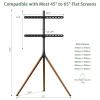 QICBYING LCD TV Frame Floor Stand - Portable TV Floor Stand, TV Stand Tripod Stand for 45-65 Inch Flat/Curved TV Screens, Floor TV Stand with Shelf, Adjustable Height Swivel, Up to 45.5kgs view 2