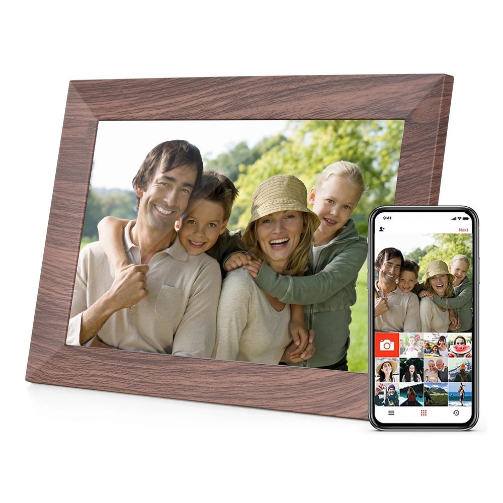 10.1 Inch WiFi Digital Photo Frame 16GB Storage Auto Rotation Share Photo Via APP with Backside Stand for Friends Clearer