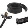 10ft 1/2inch Sleeving Braided Cable Sleeve Cord Protector Wire Tubing Cable Sleeve Split Sleeving PET Expandable Braided for Power Cord Audio Video Cable Protect Cat from Chewing view 1