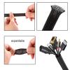 10ft 1/2inch Sleeving Braided Cable Sleeve Cord Protector Wire Tubing Cable Sleeve Split Sleeving PET Expandable Braided for Power Cord Audio Video Cable Protect Cat from Chewing view 3
