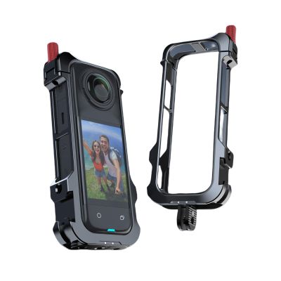 Cage for Camera X4, Aluminum Utility Frame with Silicone Lens Cover, 2 Cold Shoe Mount, 1/4 Threads, Protective Case for X4, Storage Bag Included