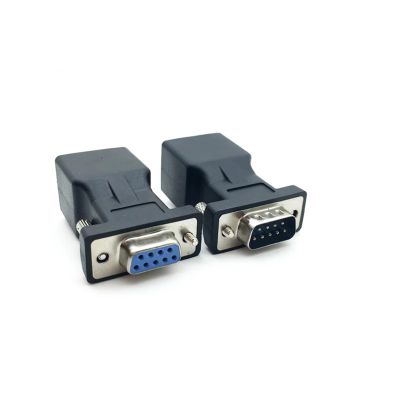 ACGTUY Arrival DB9 RS232 Male/Female to RJ45 Female Adapter COM Port to LAN Ethernet Port Converter(1 Pair)
