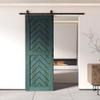 Homacer Royal Pine 36 in. x 80 in. Finished & Unassembled 4-in-1 Fishbone Design Barn Door with Non-Bypass Installation Hardware Kit, 6.6ft Track, Interior use only view 2