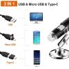 Lab Microscope Accessories USB Digital Microscope 40X to 1000X 8 LED Magnification Camera with Carrying view 4