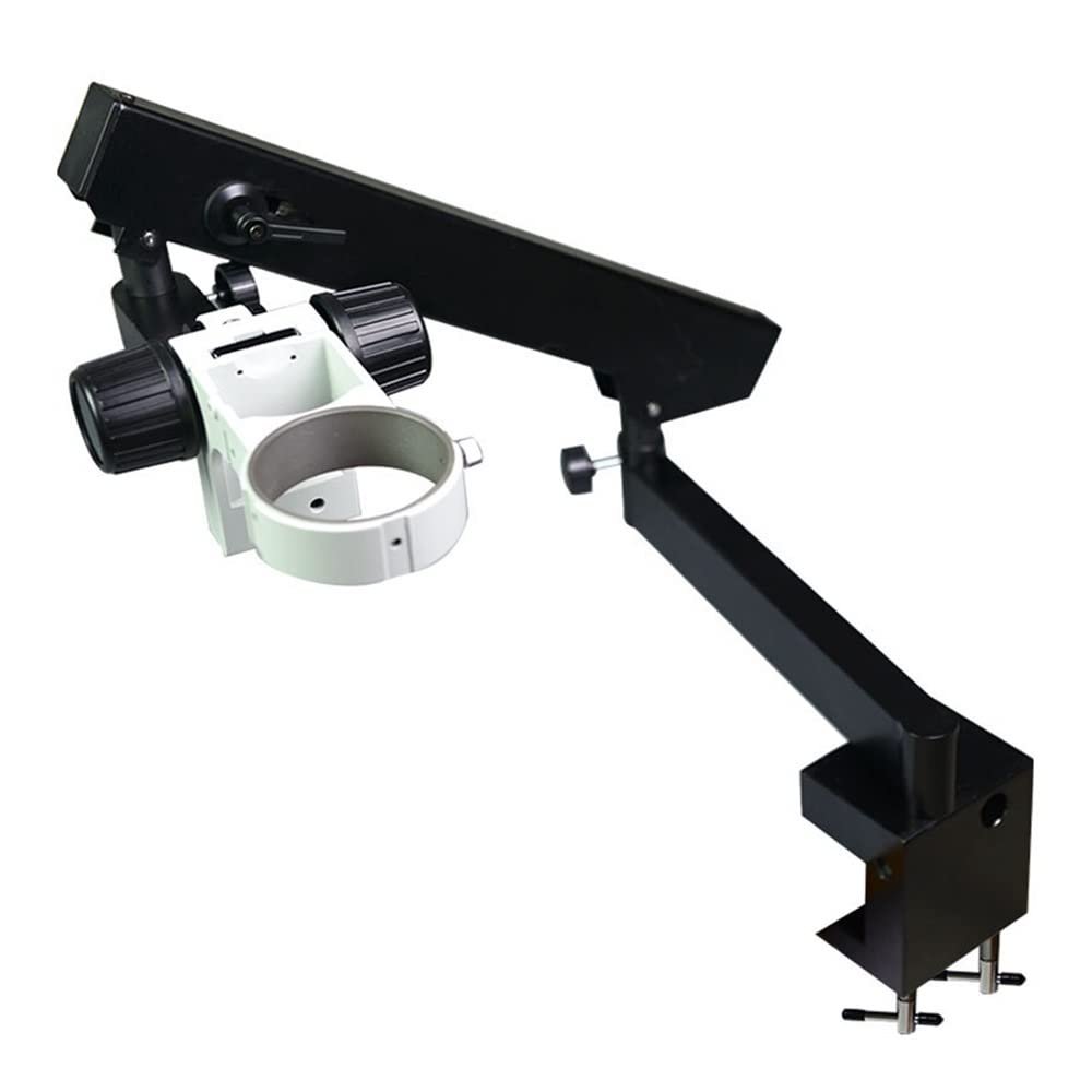 JOEBO Microscope Kit Stereo Microscope Table Clamp Holder Bracket Arm Adjustable Direction Stand Universal 76mm Microscopio Head Holder Accessories Microscope Lens Adapters