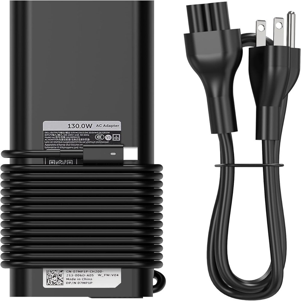 BULL-TECH Replacement for Dell 130W Laptop Charger USB C Type C Slim AC Power Adapter for Dell Xps 17,Precision 5550 5530 2in1,XPS 15 2in1 9575Latitude 7410 7310 7210 9410 9510 5420 5520 5510