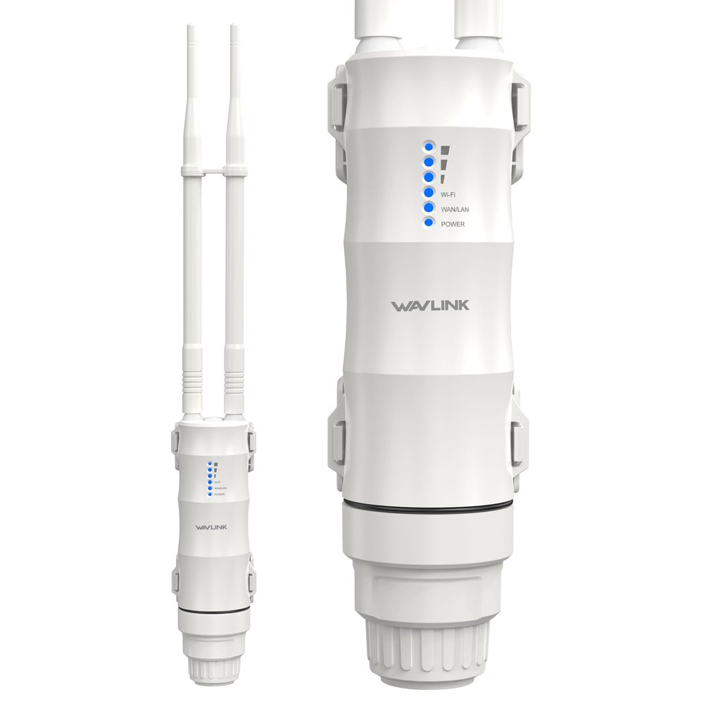 Outdoor Access Point, WAVLINK AC600 Long-Range WiFi Router/Extender, IP67 Weatherproof, Dual Band 5G+2.4G, Passive&Active PoE, 2 * 7dBi Omni Antennas, Supports Fit/Fat AP, for Farm/Yard