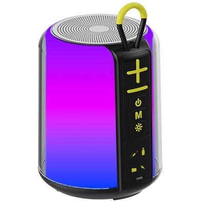 CofunKool Portable Speaker with AUX/TF/USB Flash Drive Input, RGB Light, Wireless Bluetooth 5.3 TWS Stereo Dual Pairing