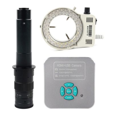 Lab Microscope Accessories 36MP 4K 1080P 60FPS USB Digital Industrial Video Microscope Camera C Mount(with 300X Lens Light)