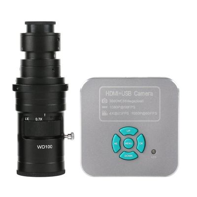 Lab Microscope Accessories 36MP 4K 1080P 60FPS USB Digital Industrial Video Microscope Camera C Mount(with 200X Lens)