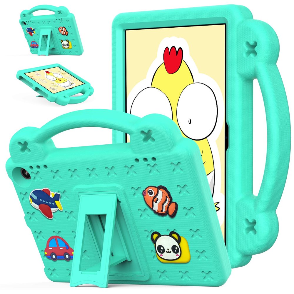 AKABEILA Compatible with Amazon Fire HD 8/HD 8 Plus (2020/2022)/Fire HD 8 2024 Tablet Case, Kids Friendly Universal Lightweight Shockproof Protective Case with Shoulder Strap & Stand Handle Mint Green