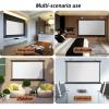 SXKJQER Portable Manual Projection Screen 4:3, 16:9, Retractable Pull Up Screen, Mobile Projection Screen, Hangable HD Projection White Screen for Indoor Movie Home Theater Office(16:9,40") view 3