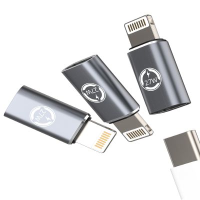 27w USB C Female to Lightning Male Adapter(3 pack)fast Charger for iPhone 14 13 12 Pro Max Converter for Apple Type C Cable Port Adaptor for iPad PD Power Transfer Dongle Charging Adaptador Connector