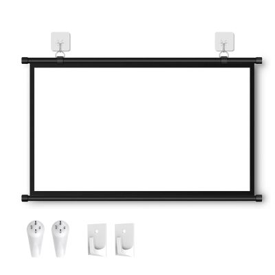 30" , 40" , 50" , 60" , 72" Projector Screen Manual Pull Down 4:3 16:9 HD Retractable Widescreen 3D HD Movie Screen Winkle-Free Projection Screen, Suitable For Sports/Movies/Presentations(4:3,30")