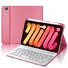 BORIYUAN iPad mini 7th Gen 2024 (A17 Pro) & iPad mini 6 Keyboard Case 2021, Detachable Wireless Bluetooth Keyboard Slim Folio Smart Cover with Pencil Holder for iPad mini 7th/6th Gen 8.3 inch - Red view 1