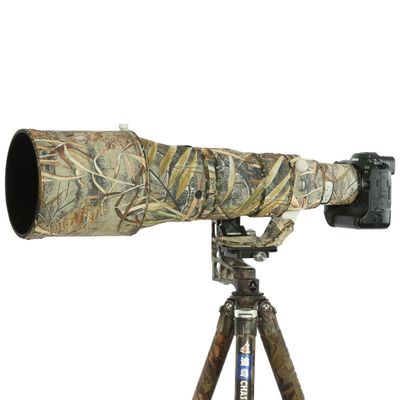 CHASING BIRDS Lens Camouflage Waterproof Coat for Canon RF 600mm F4 L is USM Rainproof Lens Protective Cover Version IV (New Reed Camouflage, with Extender RF 2X)