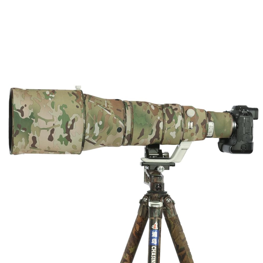CHASING BIRDS Lens Camouflage Waterproof Coat for Canon RF 600mm F4 L is USM Rainproof Lens Protective Cover Version IV (Desert Camouflage, with Extender RF 1.4X)