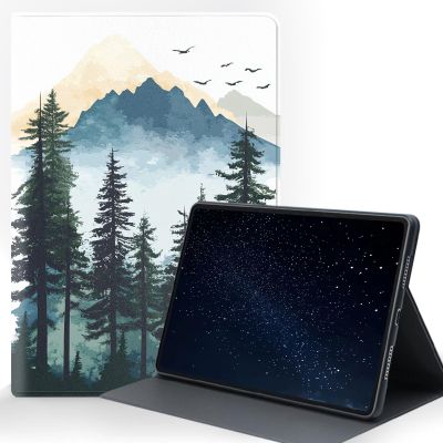 ZXYBNMLE Case for iPad Air (3rd Gen) 10.5" 2019 / iPad Pro 10.5" 2017, Protective Tablet Cover with Adjustable Stand and Magnetic Auto Wake/Sleep,Watercolor Forest Mountains
