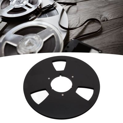 1 4 10 Inch Empty Tape Spool, 10 Ih Blank Tape Reel 3 Hole Windproof Hole, 10 Ih Blank Tape Reel for Bending and Strengthening, Aluminum Alloy Take Up Spool for Hub Opening Machine Parts (Black)