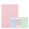 Backlit Keyboard Case for Galaxy Tab Tab S9 FE+ / Tab S10+ / Tab S9+ / Tab S8+ / Tab S7+ / Tab S7 FE 12.4 inch Case with Keyboard Backlight Detachable keyboard Cute Candy Color Case ,Pink+White view 1