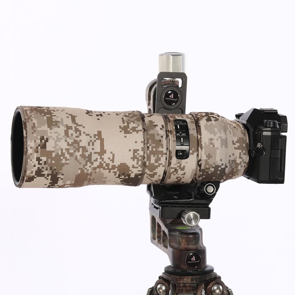 CHASING BIRDS Lens Camouflage Waterproof Coat for Olympus 300mm F4.0 is PRO Rainproof Lens Protective Cover Version IV (Brown Grid, with 2.0X TC (MC-20))