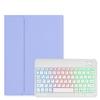 Backlit Keyboard Case for Galaxy Tab Tab S9 FE+ / Tab S10+ / Tab S9+ / Tab S8+ / Tab S7+ / Tab S7 FE 12.4 inch Case with Keyboard Backlight Detachable keyboard Cute Candy Color Case ,Purple+White view 1