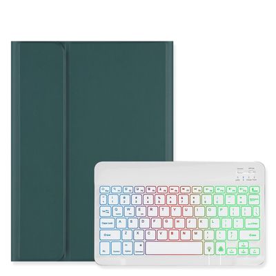 Backlit Keyboard Case for Galaxy Tab Tab S9 FE+ / Tab S10+ / Tab S9+ / Tab S8+ / Tab S7+ / Tab S7 FE 12.4 inch Case with Keyboard Backlight Detachable keyboard Cute Candy Color Case ,DarkGreen+White