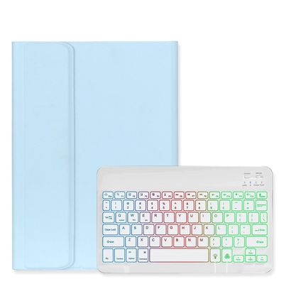 Backlit Keyboard Case for Galaxy Tab Tab S9 FE+ / Tab S10+ / Tab S9+ / Tab S8+ / Tab S7+ / Tab S7 FE 12.4 inch Case with Keyboard Backlight Detachable keyboard Cute Candy Color Case ,SkyBlue+White