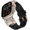 CZKE For Apple Watch Ultra 2 Band 49mm For Apple Watch Band Series 9/8/SE2/7/6/SE/5/4/3/2/1 45mm/44mm/42mm Durable Metal Connector Band, Rugged TPU Sport Replacement Band(Black - Titanium Adapters) view 1
