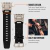 CZKE For Apple Watch Ultra 2 Band 49mm For Apple Watch Band Series 9/8/SE2/7/6/SE/5/4/3/2/1 45mm/44mm/42mm Durable Metal Connector Band, Rugged TPU Sport Replacement Band(Black - Titanium Adapters) view 4