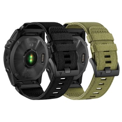 CZKE 26mm Quickfit Watch Band Compatible with Garmin Fenix 7X/ Fenix 6X/ Fenix 5X/ Enduro 2, Rugged Nylon Sport Strap for Garmin Fenix 7X Pro Sapphire Solar/ 6X Pro/5X Plus/Tactix 7(Black+Army Green)