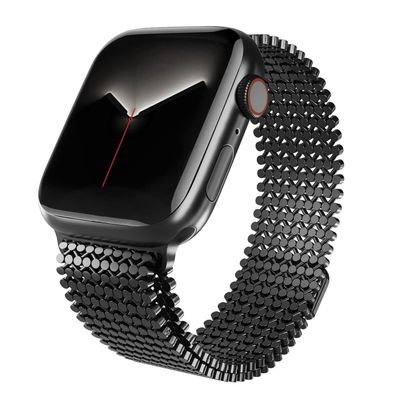 CZKE Stainless Steel Watch Band Compatible for Apple Watch Band 38mm 40mm 41mm Women Men,Smartwatch Bands Adjustable Strap Magnetic Clasp Molecular Structure Mesh Wristband for iWatch Series SE/9/8/7