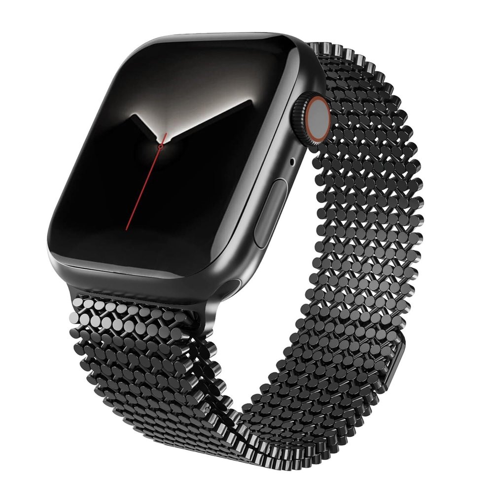CZKE Stainless Steel Watch Band Compatible for Apple Watch Band 38mm 40mm 41mm Women Men,Smartwatch Bands Adjustable Strap Magnetic Clasp Molecular Structure Mesh Wristband for iWatch Series SE/9/8/7