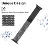 CZKE Stainless Steel Watch Band Compatible for Apple Watch Band 38mm 40mm 41mm Women Men,Smartwatch Bands Adjustable Strap Magnetic Clasp Molecular Structure Mesh Wristband for iWatch Series SE/9/8/7 view 2