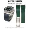 CZKE 20mm 21mm Rubber Silicone Watch Bands For Submariner Yacht Master OYSTERFLEX Daytona Watchband Strap(Green Matte buckle,21mm) view 2