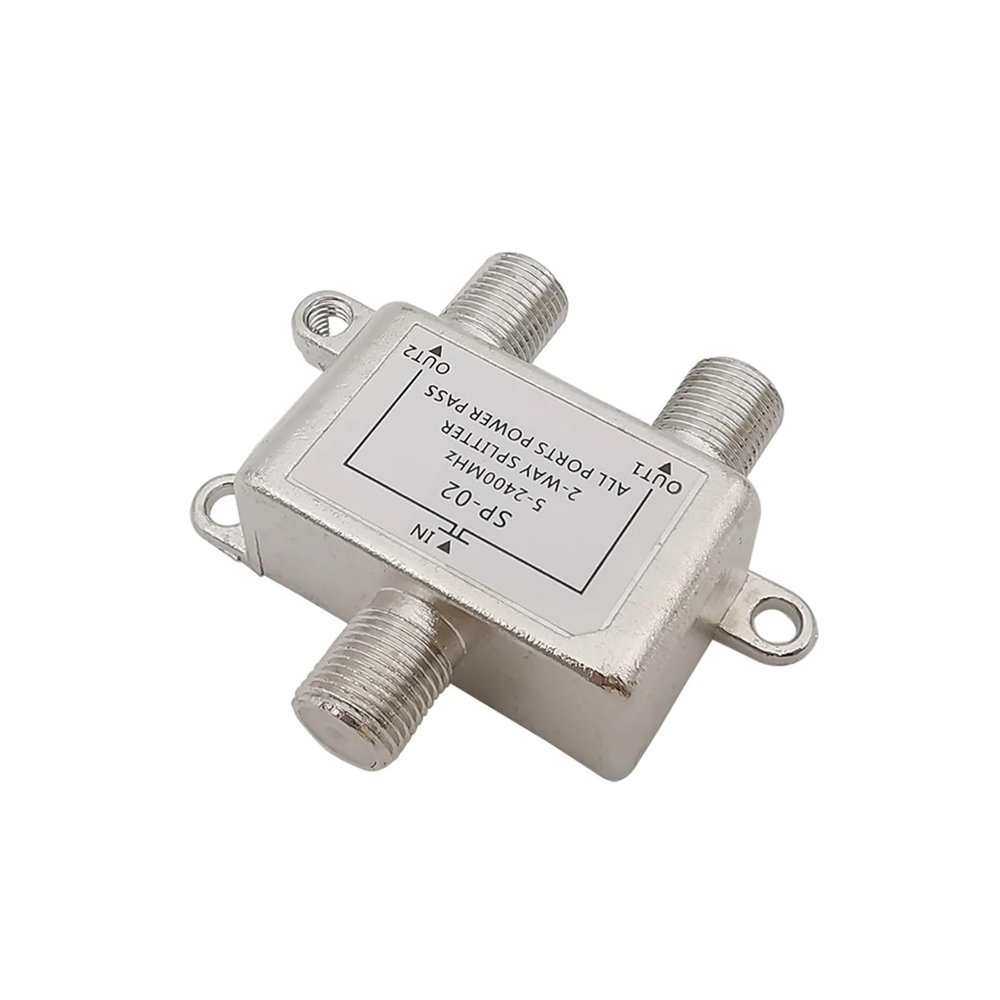 HFHYDZSW 1Pcs 2/3/4 Ways TV Satellite Splitter Distributor 5-2400MHz TV Aerial Coaxial Cable Signal Receiver F Connector(2 Way)