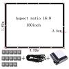 60-200inch Projector Screen, 16:9/4:3 Thicken Projector Curtain Non Crease Home Theater Foldable Projection Screen For Outdoor Camping Movie, Projection Screen Curtain White(16:9,150 inch screen) view 2