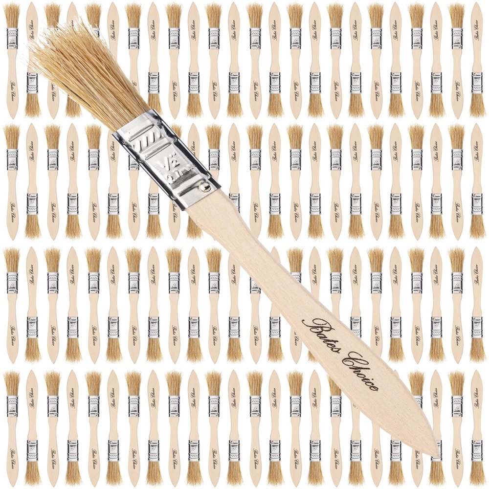 Bates- Chip Paint Brushes for Painting, 1/2 Inch, 96 Pack, Wood Handle, Natural Bristle Paint Brush