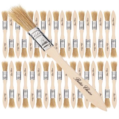 Bates- Chip Paint Brushes for Painting, 1/2 Inch, 36 Pack, Wood Handle, Natural Bristle Paint Brush