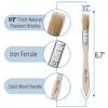 Bates- Chip Paint Brushes for Painting, 1/2 Inch, 36 Pack, Wood Handle, Natural Bristle Paint Brush view 3