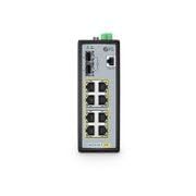 IES3100-8TF-P, 8 x 1Gb RJ45, 2 x 1/2.5Gb SFP, L2+ Managed Industrial PoE+ Switch; 240W | PTP | ERPS | DIN-Rail Mount | Fanless
