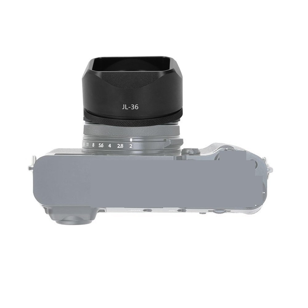 Lens Hood for X100VI X100V Camera, Aluminum Alloy Square Prevent Lens Camera Lens Shade, Camera External Filter Compatibility (Black)
