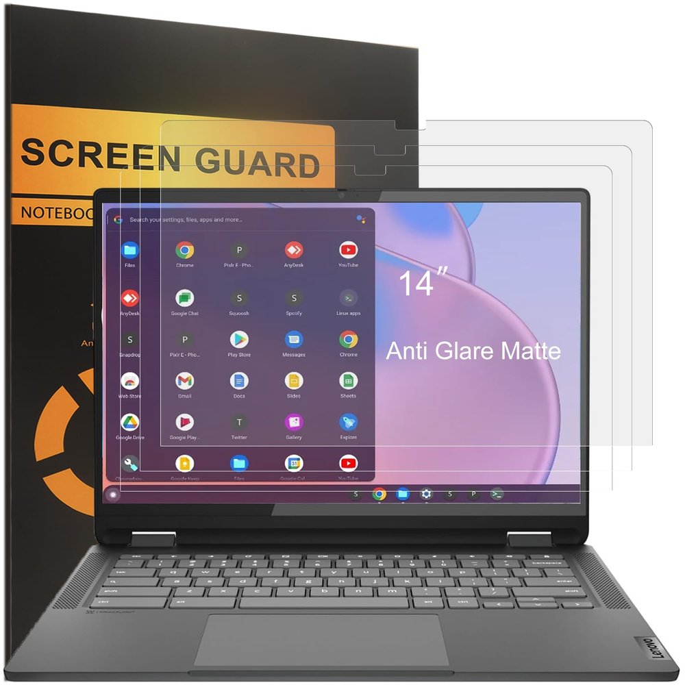 (3 Pack) Designed for 2025-2024 Lenovo IdeaPad Flex 5 / 5i Chromebook Plus 2-in-1 14" & Lenovo Flex5 Chrome (14, 14IAU) Laptop Screen Protector, Anti Glare and Anti Fingerprint (Matte) Shield