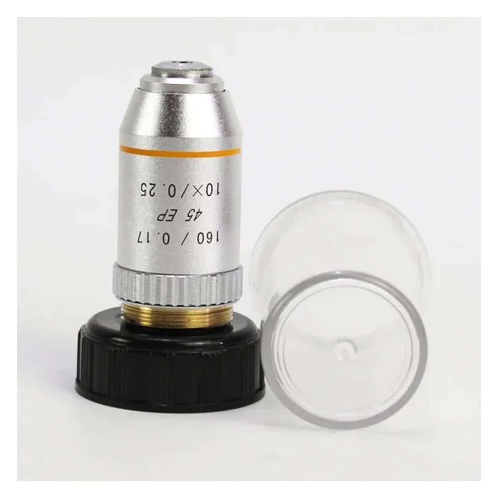 JOEBO Microscope Kit 195 45EP Semi Achromatic 4X 10X 20X 40X 60X 100X 160/0.17 for Biological Microscope Microscope Lens Adapters(10X)