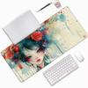 Beige Mouse Pad Large 62.99x31.51x0.12 in,Girly Desk Mat,Waterproof Mousepad,Gaming Mouse Pad with Stitched Edges,Extended Desk Pad Non-Slip Natural Rubber Base,Office Desk Accessories,Gifts ZW-445 view 2