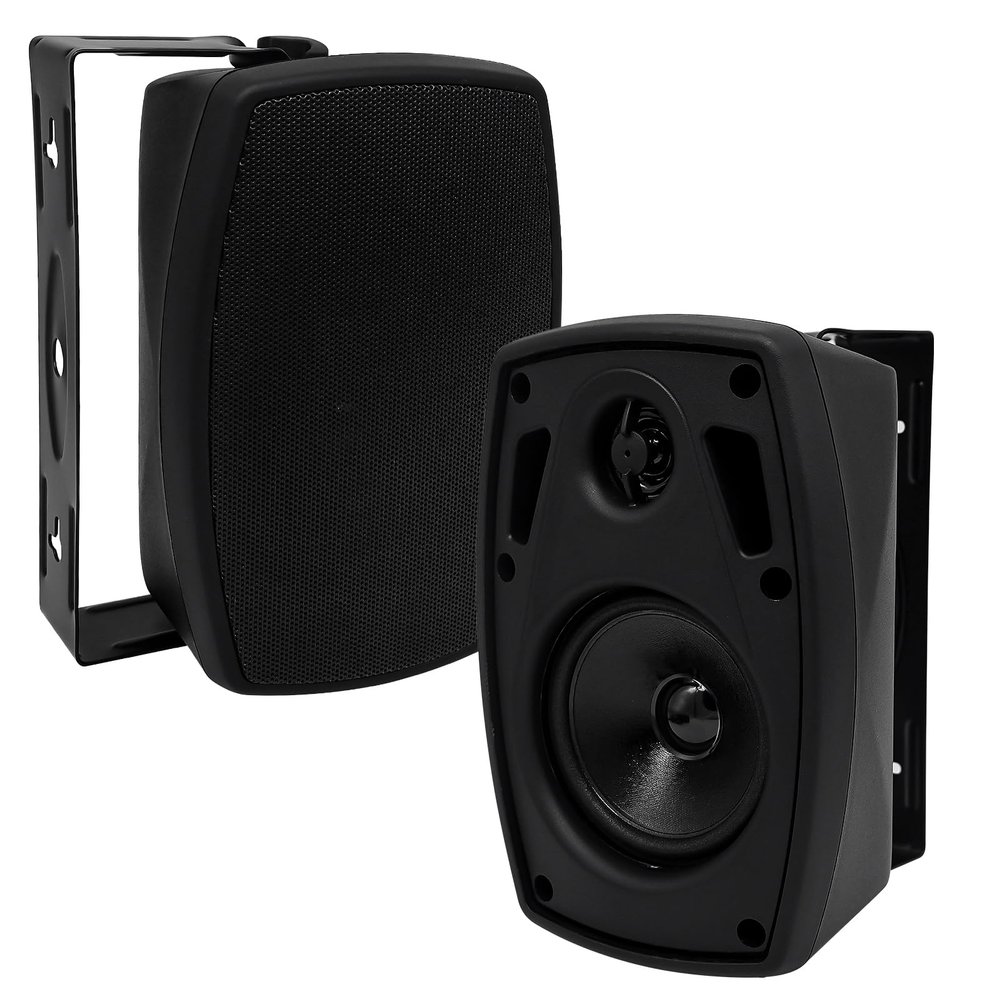 PNWCZ 4 Inch Outdoor Waterproof Wall Mount Speakers - Bluetooth 5.3, for Patio, Pool, Garden,Waterproof Weatherproof Design, IIndoor and Outdoor use (Pair Black)
